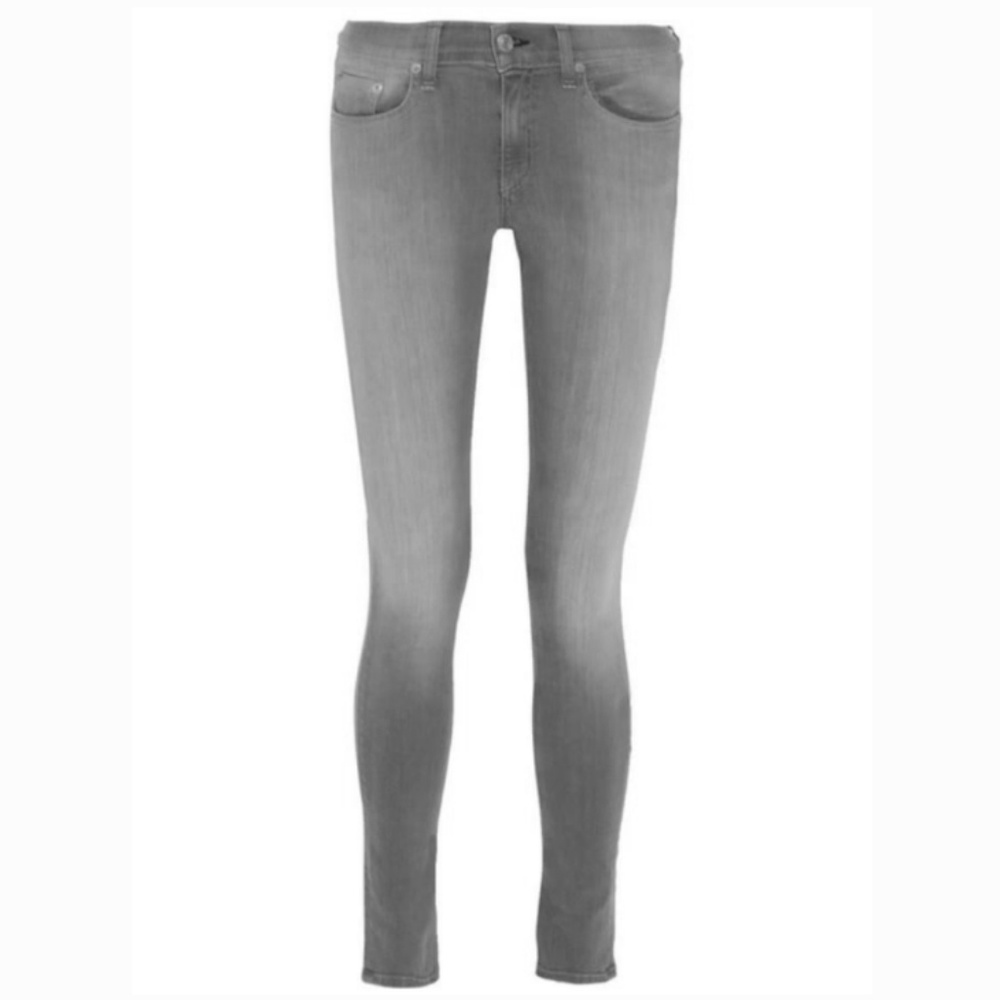 Rag & Bone Mid-Rise Faded Skinny Jeans